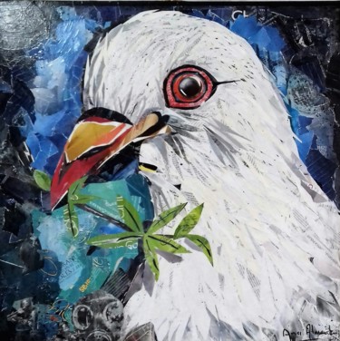 Collages intitulée "Pigeon" par Ana Almeida, Œuvre d'art originale, Collages