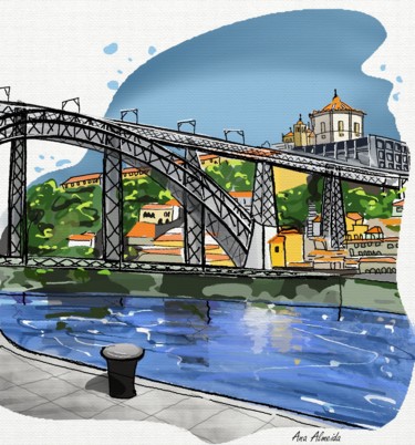 Digital Arts titled "Porto - Portugal" by Ana Almeida, Original Artwork, Digital Painting