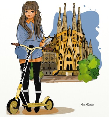 数字艺术 标题为“Barcelona” 由Ana Almeida, 原创艺术品, 数字油画