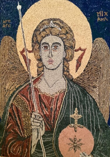 Sculpture titled "ΑΡΧΑΓΓΕΛΟΣ ΜΙΧΑΗΛ" by Aphrodite Zampetake, Original Artwork, Mosaic