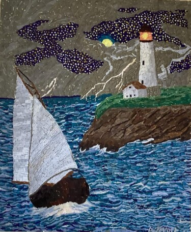 Γλυπτική με τίτλο "the storm is coming" από Αφροδιτη Ζαμπετακη, Αυθεντικά έργα τέχνης, Ψηφιδωτό