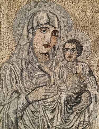 Escultura intitulada "Virgin Mary of jeru…" por Aphrodite Zampetake, Obras de arte originais, Mosaico