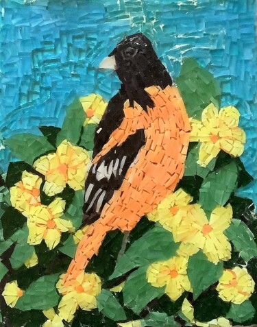 "πουλί ανάμεσα σε κί…" başlıklı Heykel Αφροδιτη Ζαμπετακη tarafından, Orijinal sanat, Mozaik