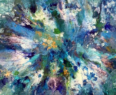 Картина под названием "alien seascape 2" - Αφροδιτη Ζαμπετακη, Подлинное произведение искусства, Акрил Установлен на Деревян…