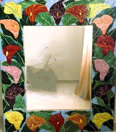Scultura intitolato "Mirror" da Aphrodite Zampetake, Opera d'arte originale, Mosaico Montato su Altro pannello rigido