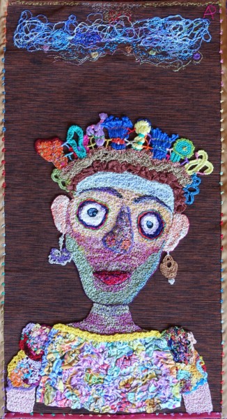 Arte textil titulada "la-hippie-elegante.…" por Apignat, Obra de arte original