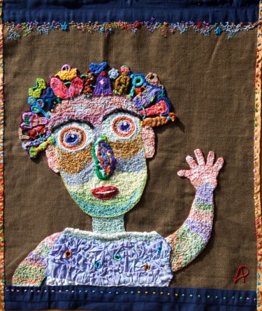 Arte têxtil intitulada "touche-pas-a-mes-bo…" por Apignat, Obras de arte originais