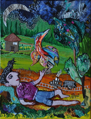 Peinture intitulée "riquet-a-la-houppe-" par Apignat, Œuvre d'art originale