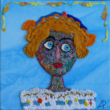 Art textile intitulée "Pétula" par Apignat, Œuvre d'art originale, Fil