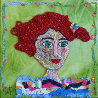 Текстильное искусство под названием "Maureen" - Apignat, Подлинное произведение искусства, Нить