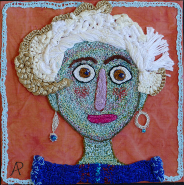 Art textile intitulée "Mère Grand Yéyé" par Apignat, Œuvre d'art originale, Fil