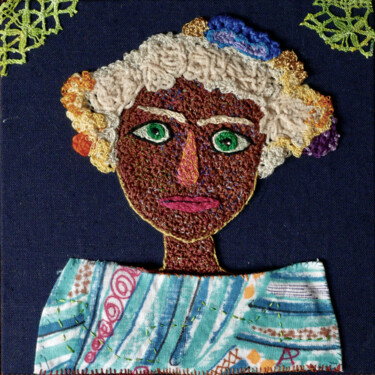 Art textile intitulée "Wanda" par Apignat, Œuvre d'art originale, Broderie