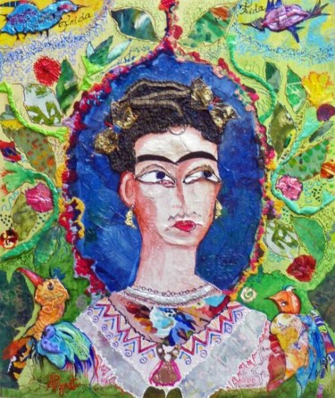 Peinture intitulée "Frida en el corazon" par Apignat, Œuvre d'art originale