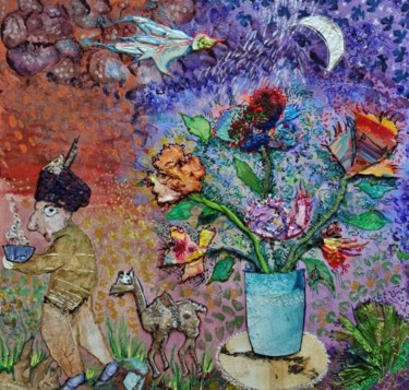 Peinture intitulée "les fleurs de Melch…" par Apignat, Œuvre d'art originale