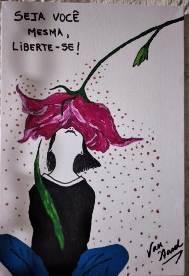 Painting titled "Liberte-se" by Patrícia Van Aard, Original Artwork, Acrylic Mounted on Wood Panel