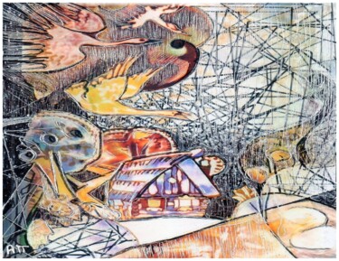 Malerei mit dem Titel "RUSSIE - février 20…" von Alexandre Podgorny, Original-Kunstwerk, Acryl