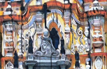 Картина под названием "Chaud-froid dans l’…" - Alexandre Podgorny, Подлинное произведение искусства, Чернила