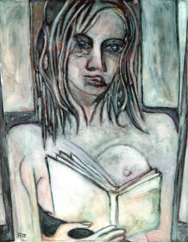 Peinture intitulée "La liseuse" par Alexandre Podgorny, Œuvre d'art originale, Acrylique