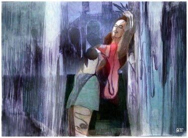 Картина под названием "Esmeralda" - Alexandre Podgorny, Подлинное произведение искусства, Гуашь