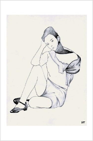 Dessin intitulée "Femme au bras manqu…" par Alexandre Podgorny, Œuvre d'art originale