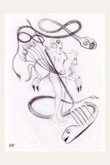 Drawing titled "Western spaghetti" by Alexandre Podgorny, Original Artwork