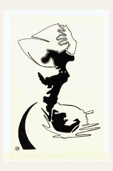 Zeichnungen mit dem Titel "La Reine Noire" von Alexandre Podgorny, Original-Kunstwerk