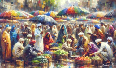Arte digital titulada "Mercado Rural al Me…" por Apolini Art., Obra de arte original, Pintura Digital