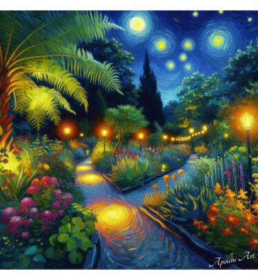 Artes digitais intitulada "Noche de Verano en…" por Apolini Art., Obras de arte originais, Pintura digital