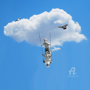 Digital Arts titled "la ville des nuages…" by Apollloneva (Viktoria S.), Original Artwork, 2D Digital Work