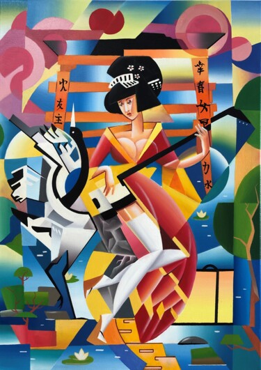 Malarstwo zatytułowany „№ 00239 «Asian Dawn…” autorstwa Apollonas Soben, Oryginalna praca, Olej Zamontowany na artwork_cat.