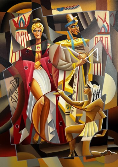 Painting titled "№ 00261	«Aida»" by Apollonas Soben, Original Artwork, Oil Mounted on Wood Stretcher frame