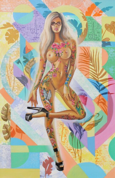 Pintura titulada "Gorgeous «Body Canv…" por Apollonas Soben, Obra de arte original, Oleo Montado en Bastidor de camilla de m…