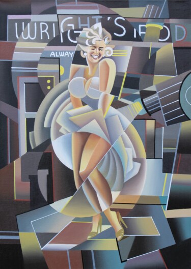 Картина под названием "00302 «Marilyn»" - Apollonas Soben, Подлинное произведение искусства, Масло Установлен на Деревянная…