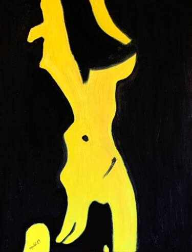 Malerei mit dem Titel "Gelbkörper" von Apostel13, Original-Kunstwerk, Öl Auf Keilrahmen aus Holz montiert