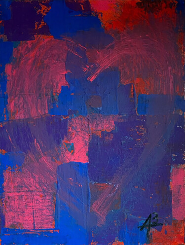 Pittura intitolato "PINK HEART  abstrak…" da Apostel13, Opera d'arte originale, Acrilico Montato su Telaio per barella in le…
