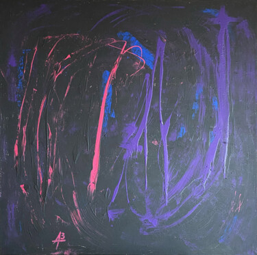 Malarstwo zatytułowany „Violett Pinke Spekt…” autorstwa Apostel13, Oryginalna praca, Akryl Zamontowany na Drewniana rama nos…