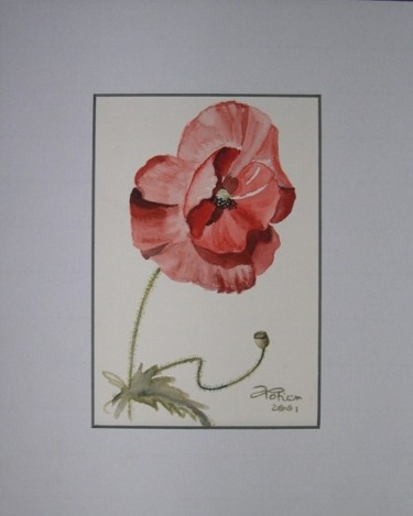 Drawing titled "COQUELICOT  II" by Annick Potier, Original Artwork