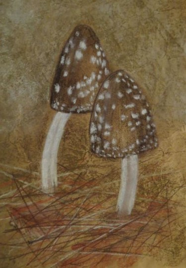 Drawing titled "Coprinopsis picacea" by Annick Potier, Original Artwork