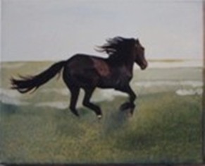 Painting titled "On The Run" by Catherine Meyers, Original Artwork