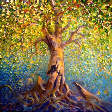 Картина под названием "Envol des arbres en…" - Applestrophe, Подлинное произведение искусства, Акрил