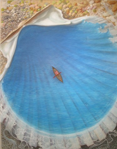 Artisanat intitulée "La mer du nord - La…" par Applestrophe, Œuvre d'art originale