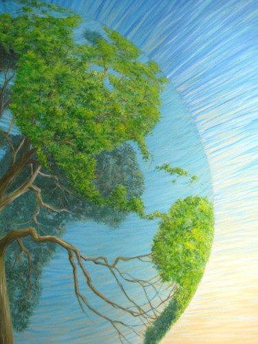 Painting titled "Protocole de Kyoto…" by Applestrophe, Original Artwork, Acrylic