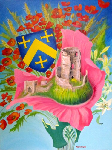 Pittura intitolato "Commune Château-sur…" da Applestrophe, Opera d'arte originale, Acrilico