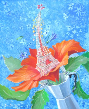 Ζωγραφική με τίτλο "COP26, Eiffel PARIS…" από Applestrophe, Αυθεντικά έργα τέχνης, Ακρυλικό