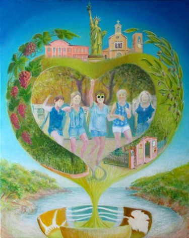 Schilderij getiteld "Saint-Cyr-sur-Mer e…" door Applestrophe, Origineel Kunstwerk, Acryl