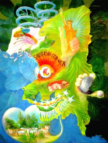 Painting titled "NATURAL2000 de Sain…" by Applestrophe, Original Artwork, Acrylic