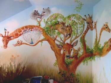 绘画 标题为“Décors des animaux…” 由Applestrophe, 原创艺术品, 丙烯