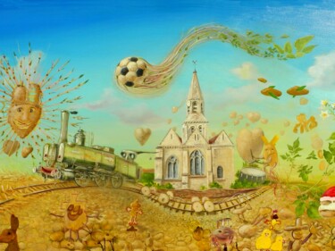 Pintura titulada "ÉCOLE BOUCONVILLERS…" por Applestrophe, Obra de arte original, Acrílico