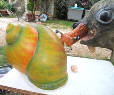 Sculpture titled "Escargots en sculpt…" by Applestrophe, Original Artwork, Plaster