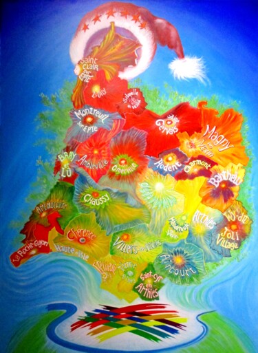 Pintura titulada "Bonjour Noël CCVVS…" por Applestrophe, Obra de arte original, Acrílico
